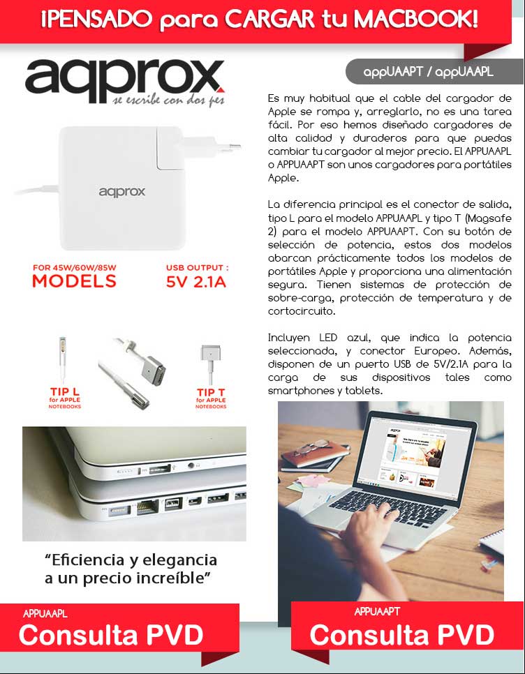 cargador apple macbook repuesto