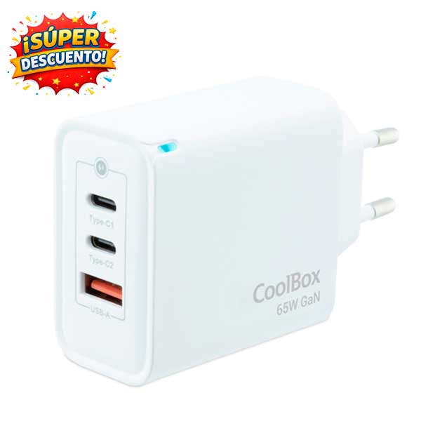 Cargador USB 65W con tecnología GaN