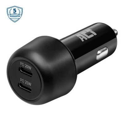 Car charger 45W with 2x USB-C port PD