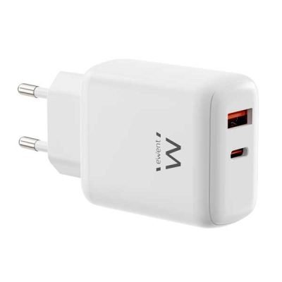 Cargador Rápido GaN de 45W USB-C PD y USB-A QC, Diseño Compacto