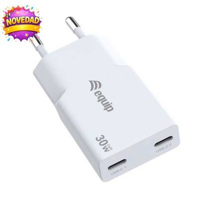 245524 Cargador USB-C PD GaN Slim de 30 W y 2 Puertos