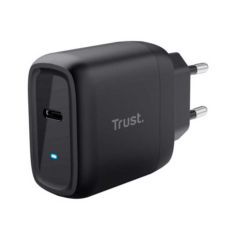 Cargador Usb Gan Trust Maxo 45w 1xusb-c Incluye Cable Usb-c 2m Color Negro